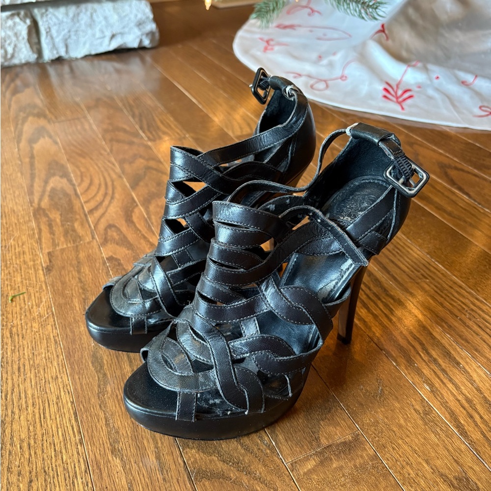 Vince Camuto Elegant Black Strappy Heels